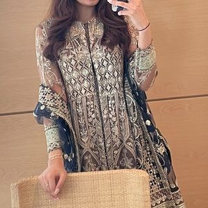 Pakistani/Indian Wedding Outfit EMBROIDERED NET